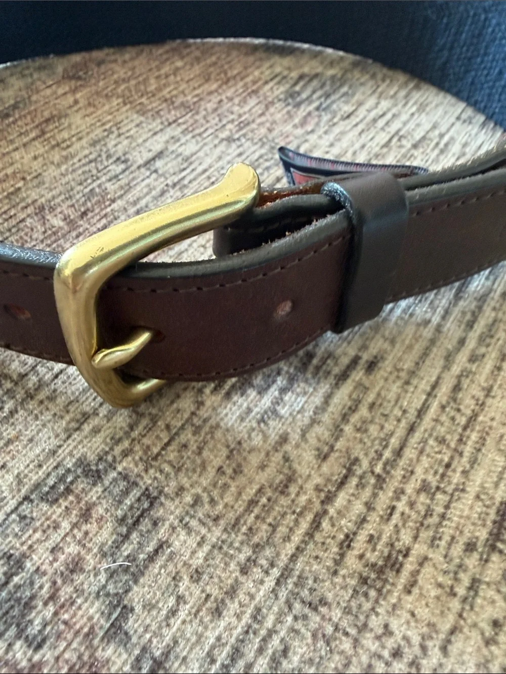 Vineyard Vines Pink Canvas Kids Belt with Brown Leather and Gold Buckle